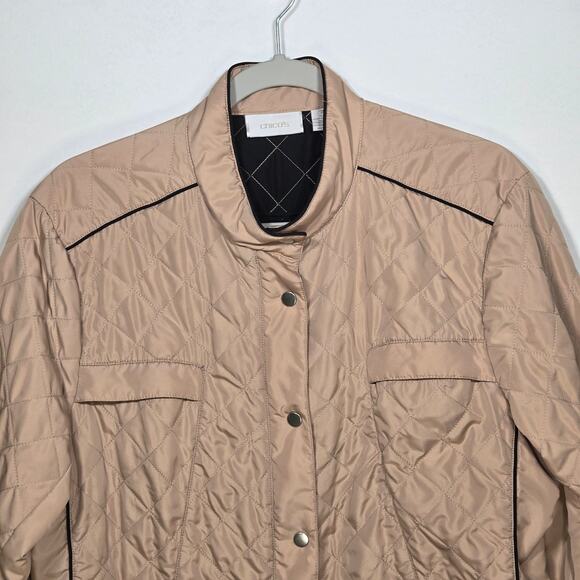 Chico's Women's Tan Quilted Jacket. Size 3. - Picture 5 of 9
